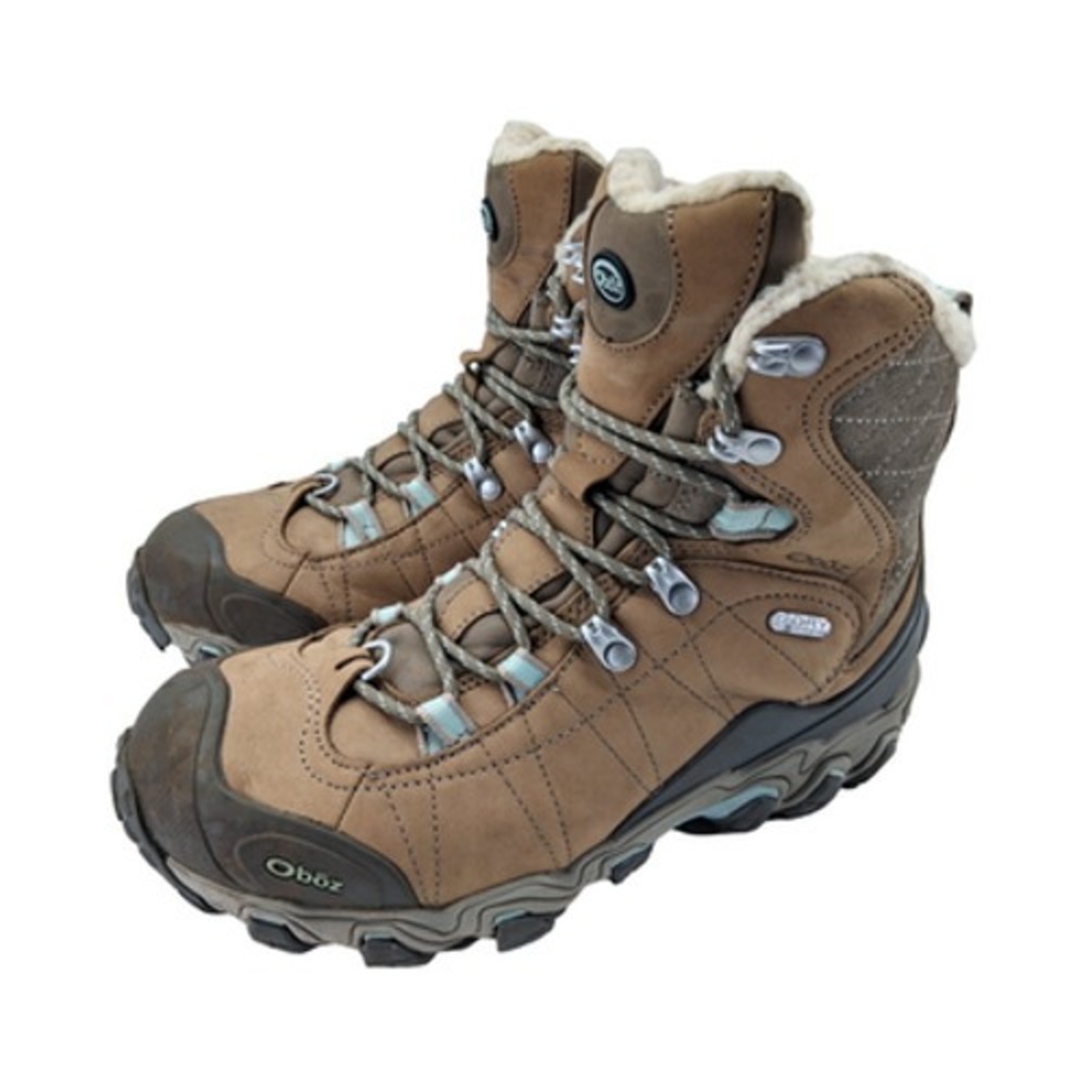 Oboz Boots Womens Size 8 Brown Nubuck Faux Fur Waterproof Snow Winter